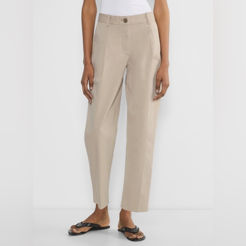 Aritzia Chino Mid-rise Carrot Pant in Beige Tan Washed Tundra Taupe - Picture 2 of 12